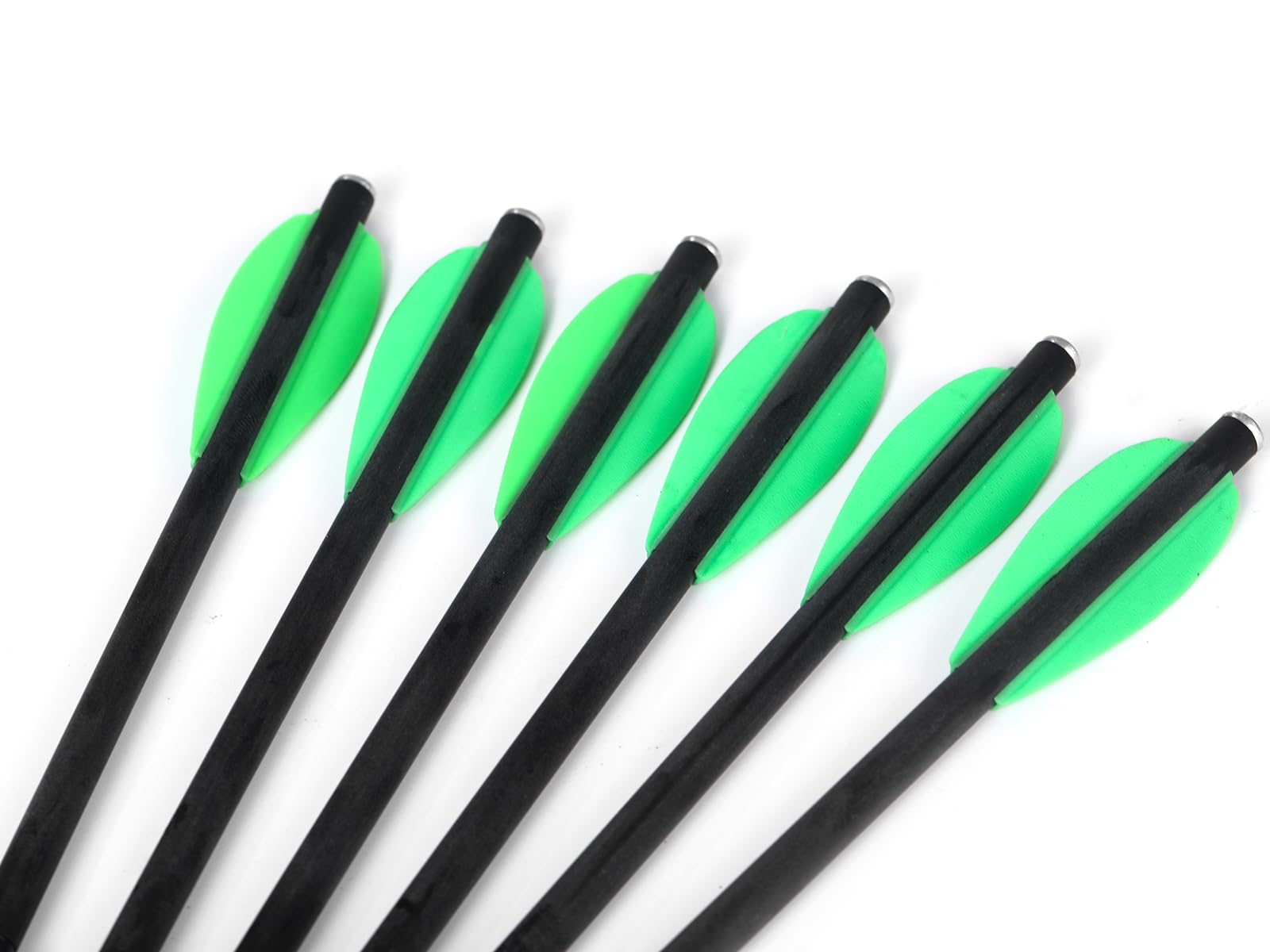 WANVZMR 6.3" Pistol Crossbow Bolts,Carbon Mini Crossbow Arrows Bolts Broadhead Tips Hunting Arrows For 50-80lbs Crossbow Archery Pistol-Fishing Hunting Shooting Target Practice (Style1 Green 6pcs