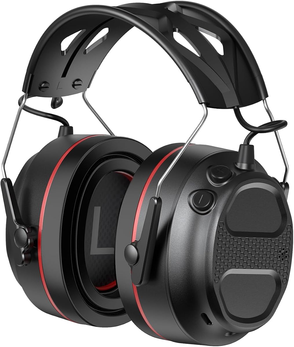 Electronic Hearing Protection with 4X Sound Amplification Earmuffs, Gel Bluetooth 6.0 Ear Protection Ear Muffs, 30dB NRR with Rechargeable 120H Playtime Earmuffs for Workshops, Mowing, Shooting Range