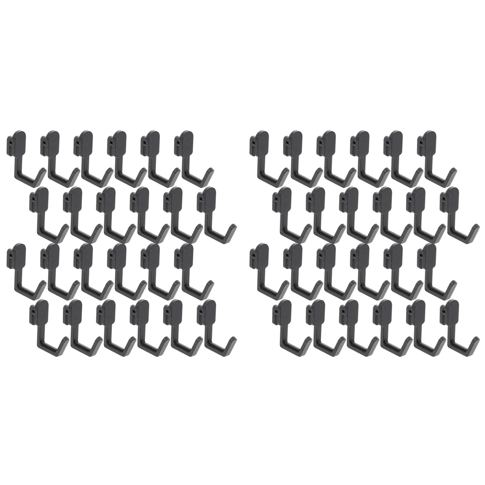 Tassteen 48Pcs Pegboard Hooks J Shape Pegboard Hook Peg Board Tool Organizer Accessories, Black