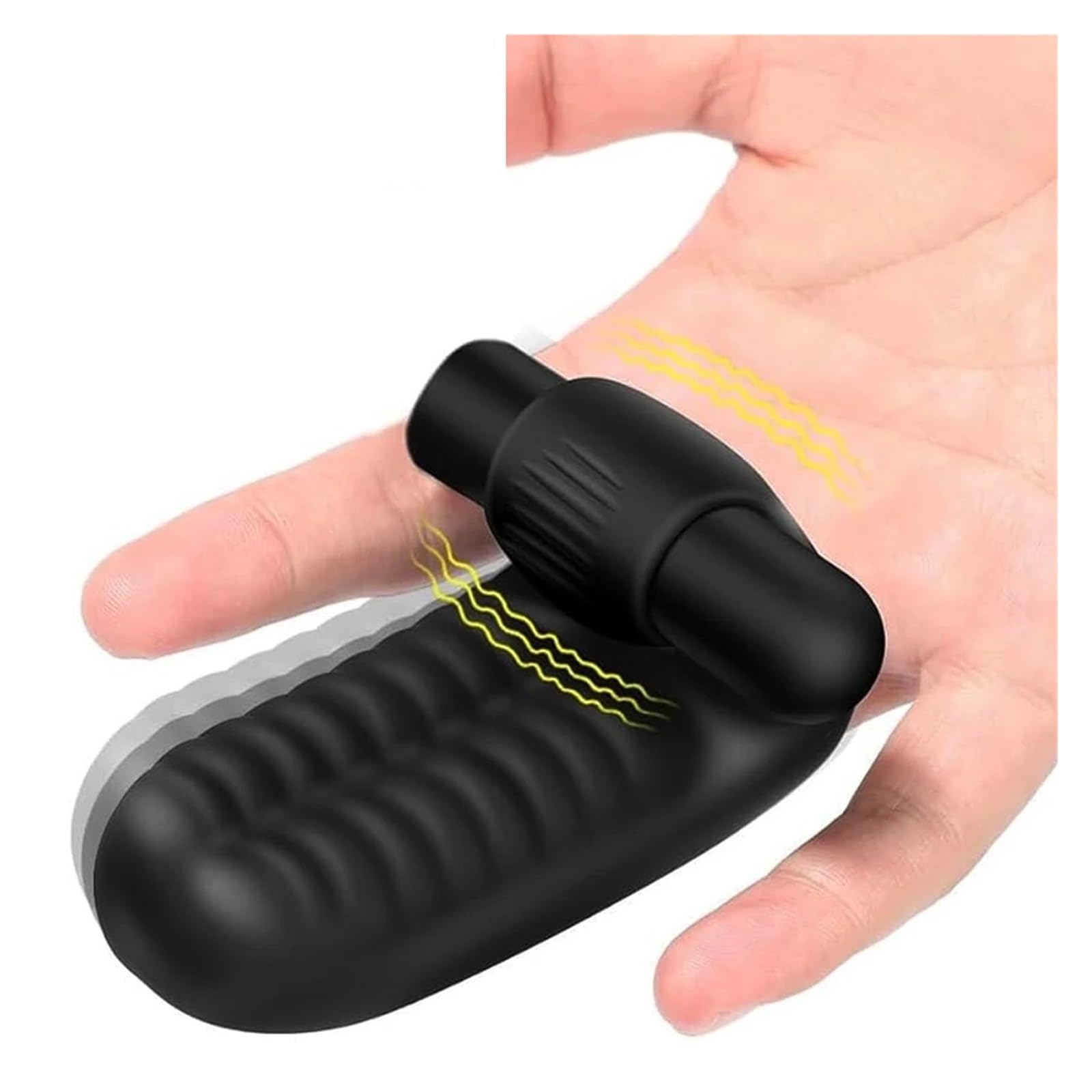 Dispositivo vibratorio con manga for dedos for mujer, ajustes múltiples, enjuagues de silicona suave limpios(Battery Charge)
