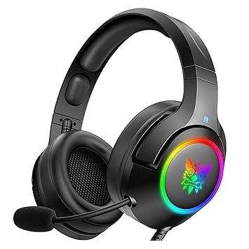 Gaming Headset with Noise Canceling Mic RGB LED Light