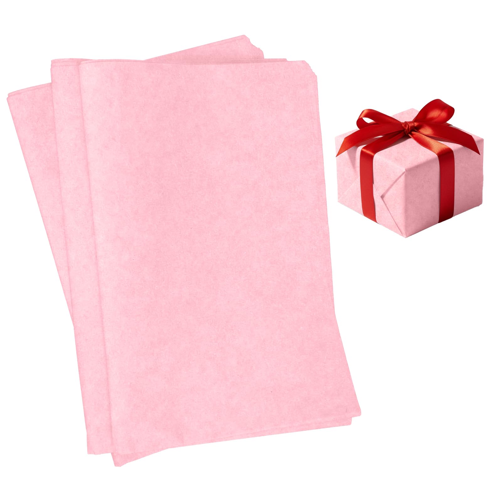 60 Sheets Pink Tissue Paper, Gift Pink Tissue Paper Sheets for Wrapping, 35x50cm Art Papers Crafts for Gift Wrapping, DIY Crafts, Birthday Decor, Flower Art