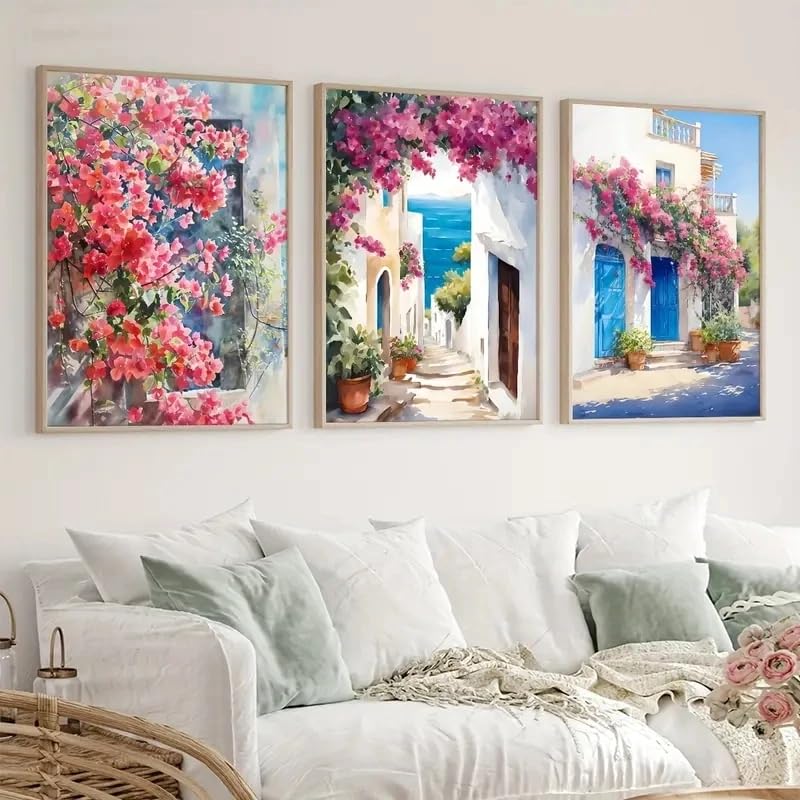 Affiches sur toile aquarelle haut de gamme style naturel méditerranéen décoration moderne