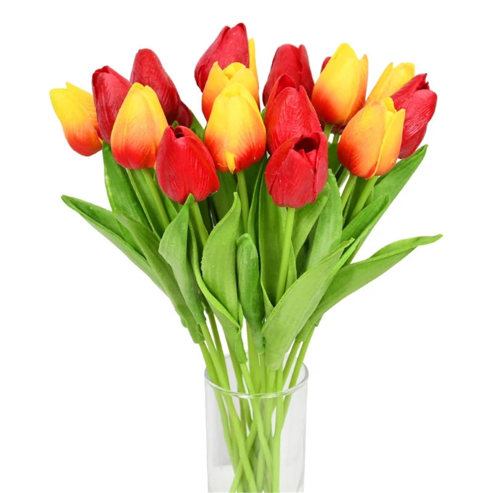 Dcrxz Artificial Flowers 10PCS Tulip Artificial Flower Real Touch Artificial Bouquet PE Fake Flower for Wedding Decoration Flowers Home Garden Decor(Mix4)