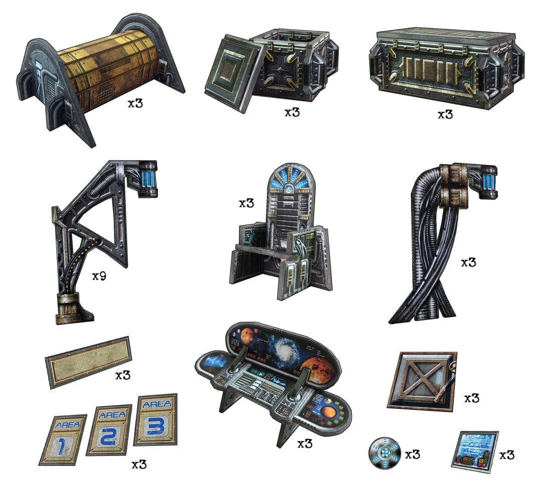 Battle Systems Terreno fantascientifico – 28 mm modulare 3D spaziale terreno – perfetto per giochi di wargaming e giochi di ruolo da tavolo – modelli di edifici 3D 40K multi livello stampati a colori