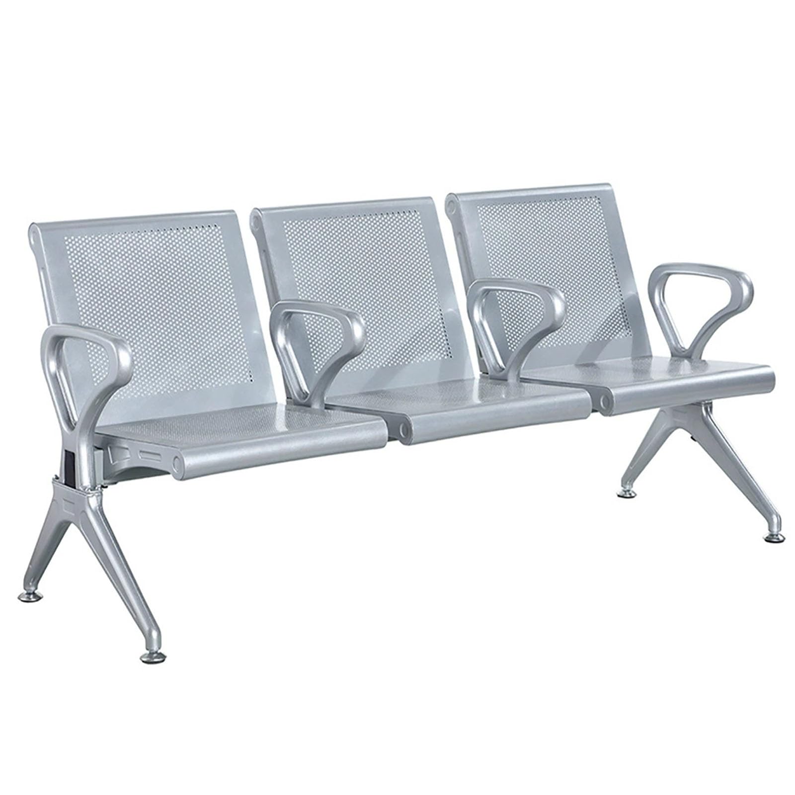 ASerZenith 3-Seater Office Waiting Room Bench With Backrest & Armrests - Airport Reception Chair For Guests - Comfortable & Lobby Seating Mat