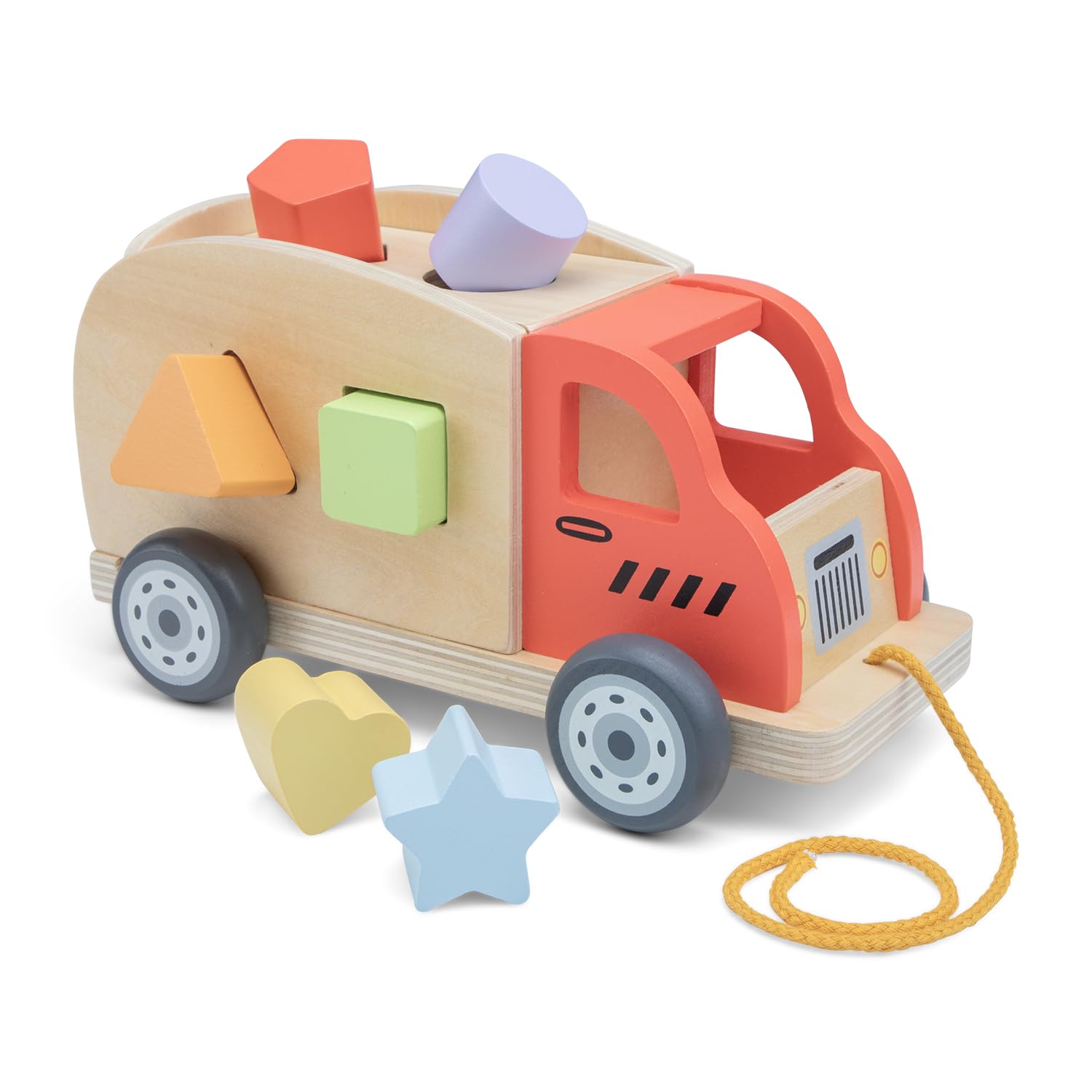 New Classic Toys - 10564 - Ziehund Sortierspiel Auto mit 6 Formen