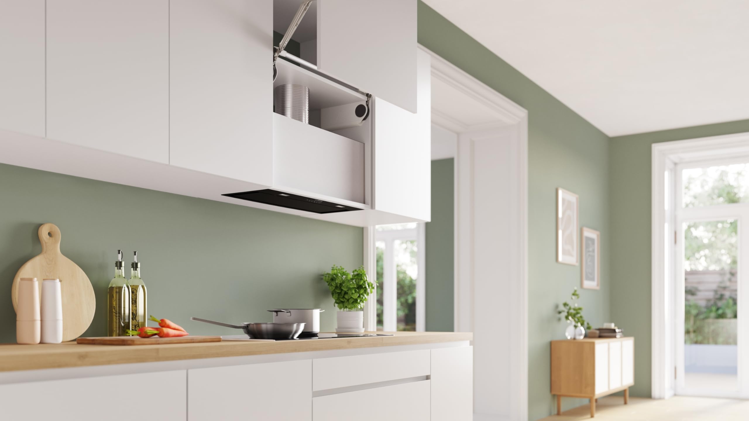 Bosch, Integrationsmodul, Serie 8, 70 cm, leise, schwarz, DLN78PC60 | Leistungsstarke, leise Absaugung, die im Möbelstück versteckt ist.