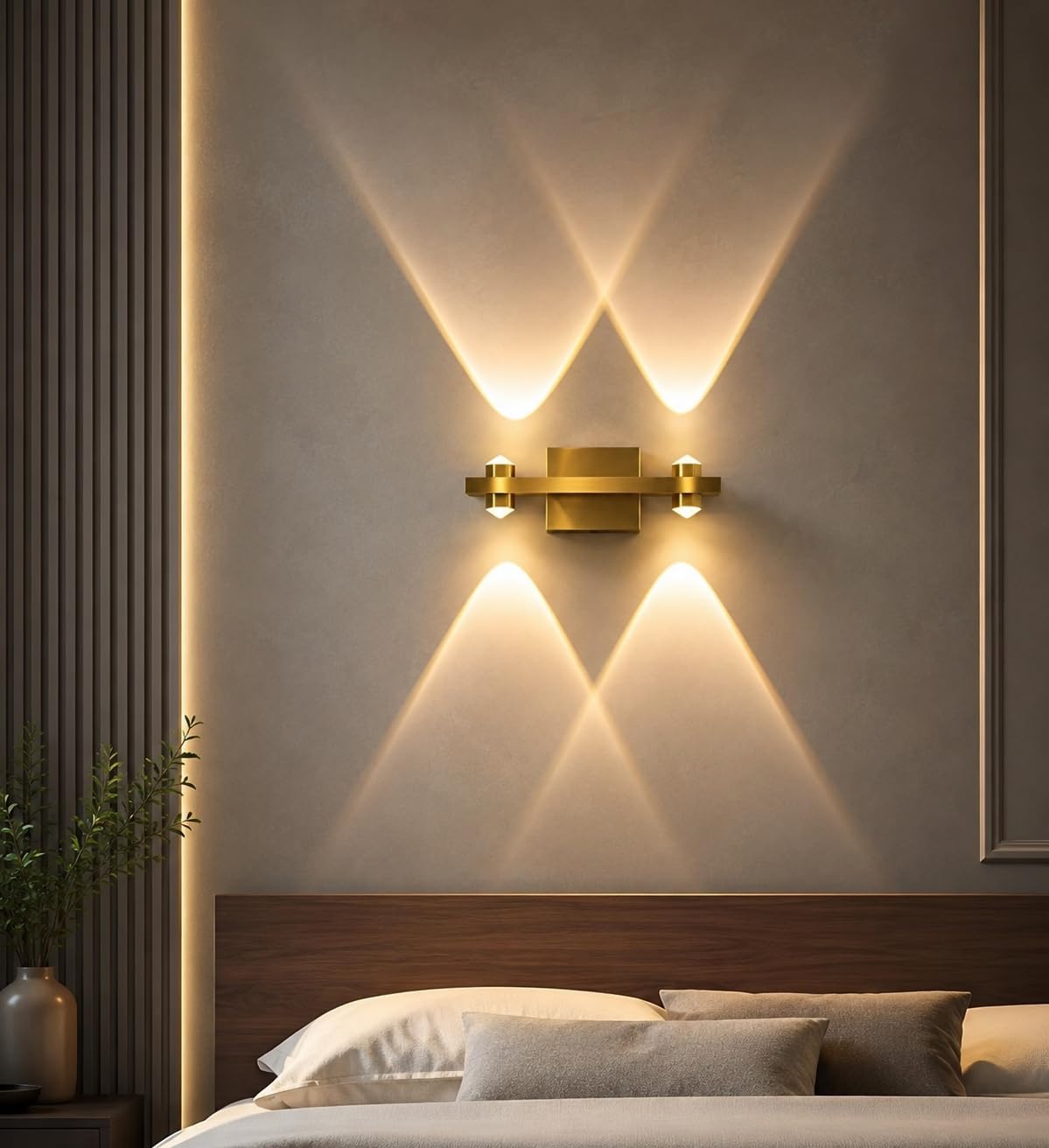 Murphy Astrum Wall Light | 2 Up & 2 Down LED Wall Lamp | Modern Aluminium Decorative Indoor Wall Sconce for Living Room & Bedroom | Warm White | BIS Approved | 2-Year Warranty | Pack of 1