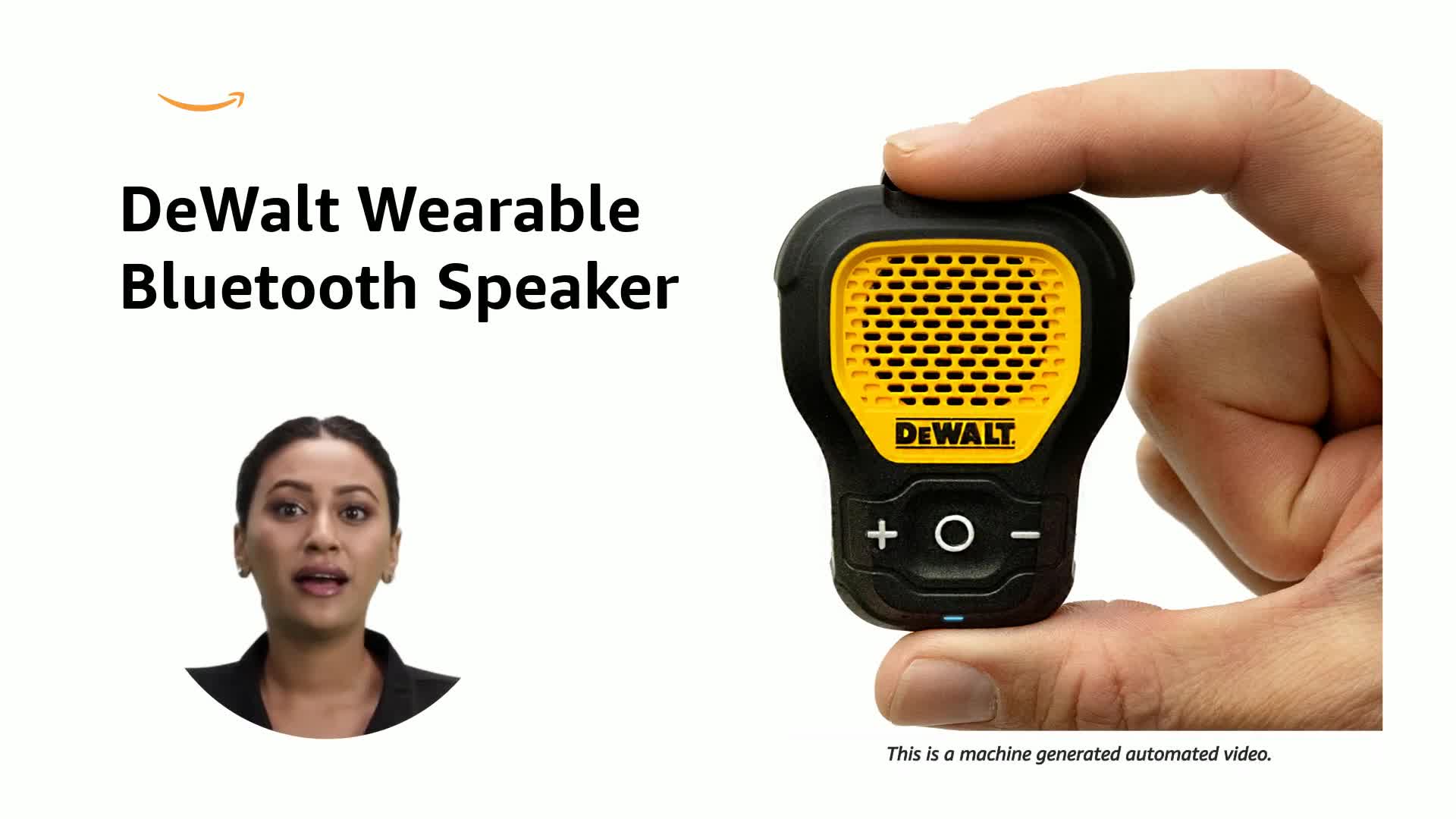 DEWALT Wearable Bluetooth Speaker (Updated Version), Clip-On