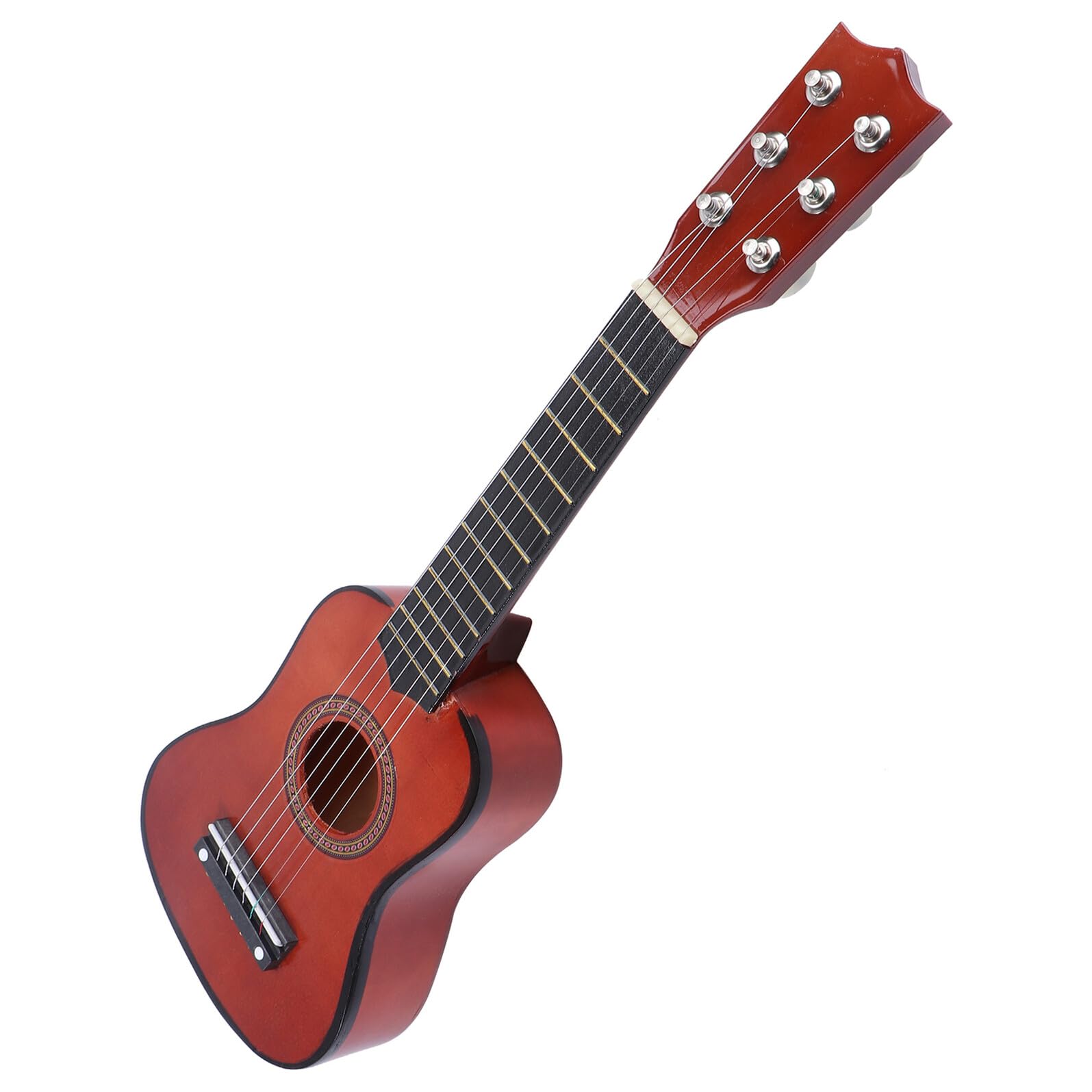 Calowa Akustyczna Gitara dla Początkujących Chłopiec Dziewczynka Drewniany Instrument Muzyczny Mini Gitara o Wygodnym Uchwycie Naturalne Brzmienie Bezpieczne Ekologiczne