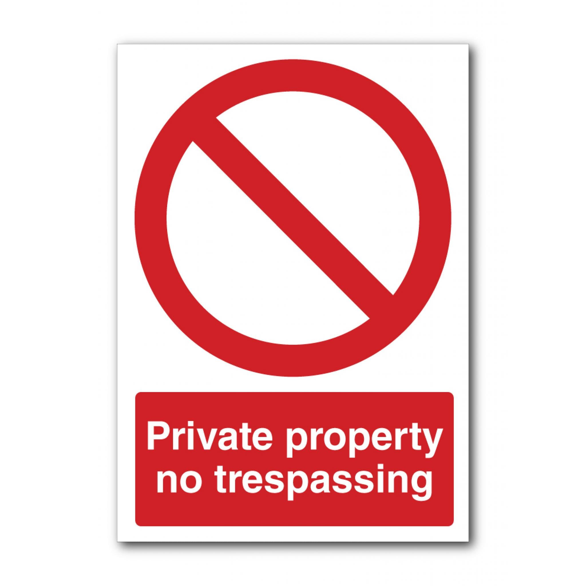Private Property No Trespassing Sign, 12x8 Inch Metal Tin Sign, Property Protection Warning for Private Land and Premises