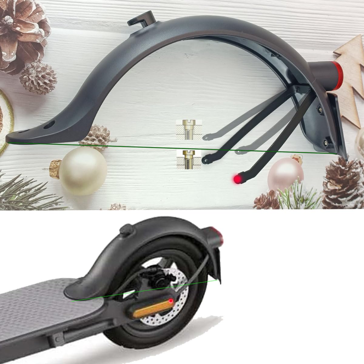 Garde Boue Arrière Pour Trottinette Electrique Xiaomi M365(Noir Et Gris