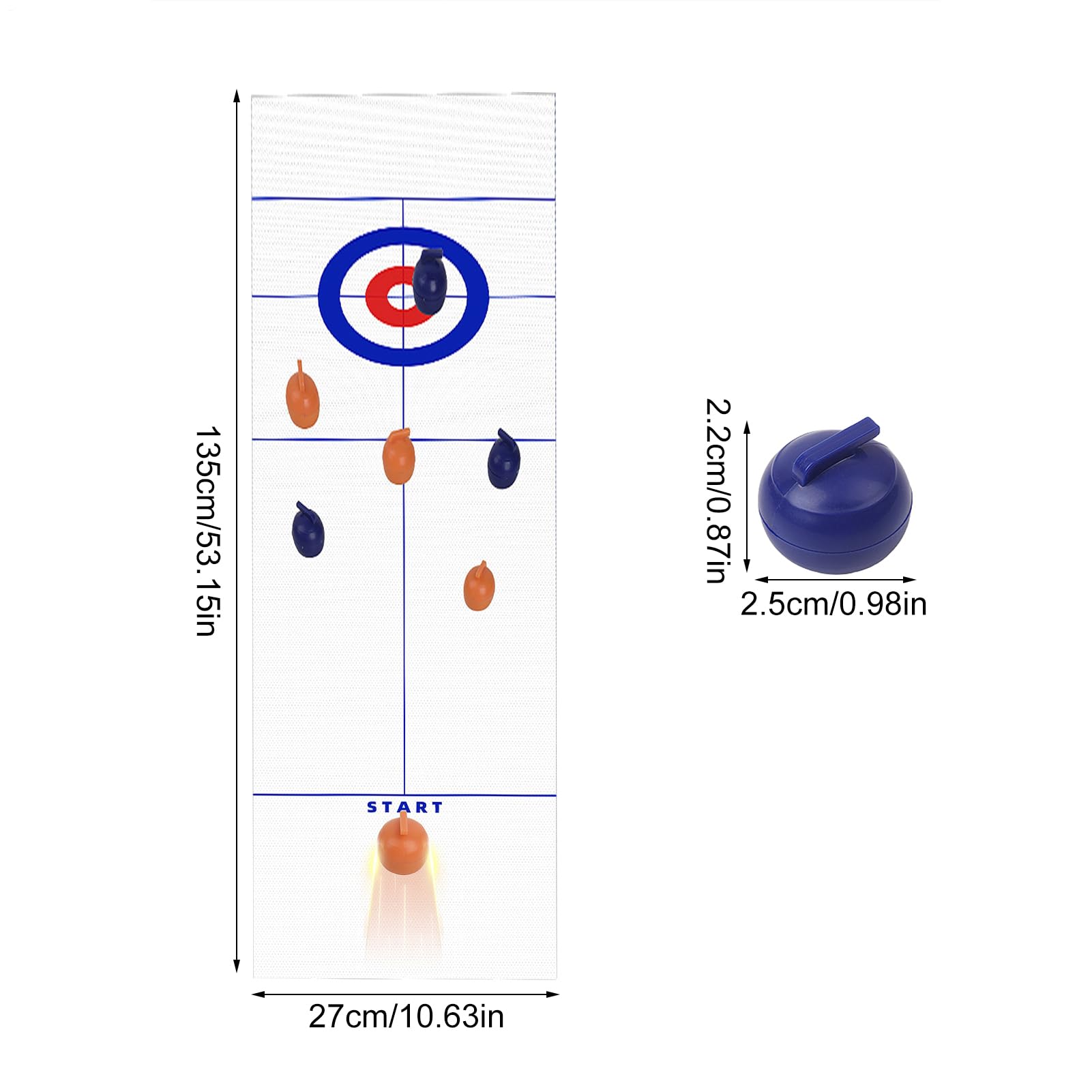 Générique Curling de – Mini Gioco Sportivo di Pellet, Kit di Gioco da Scrivania Indoor | Tappetino Attività Familiare Multifunzionale da 53 x 10 Pollici per Intrattenimento Tempo Libero a Casa con Uno