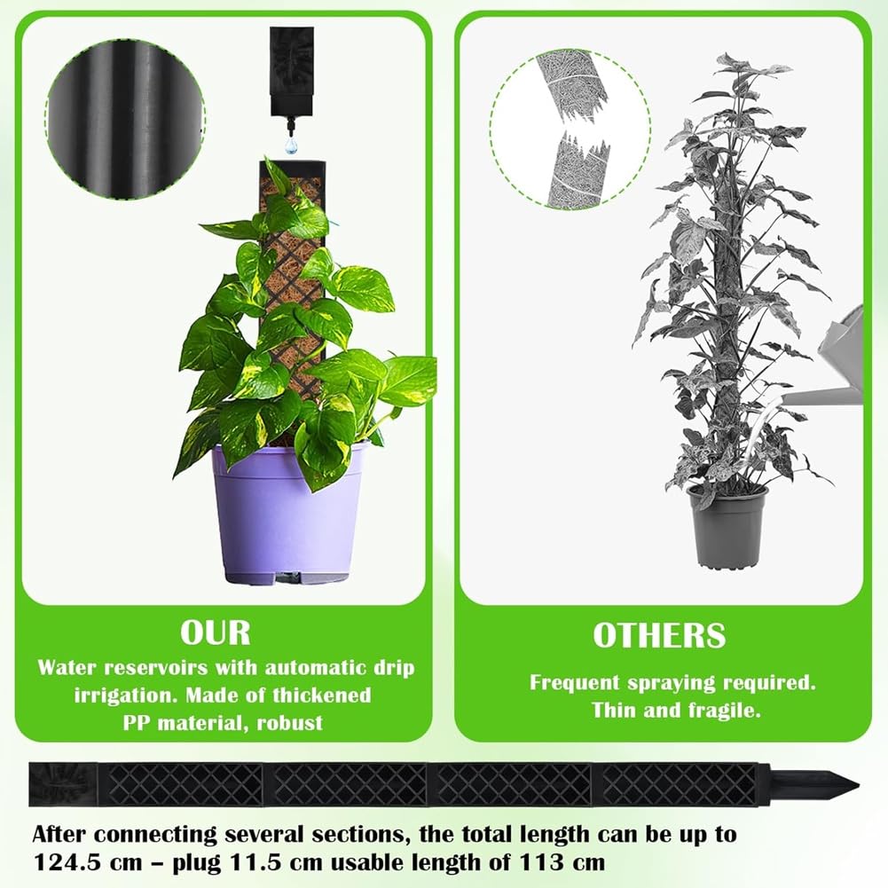 Tuteur en Mousse pour Monstera, Plantes D'Intérieur, 113 Cm, Support pour Monstera et Lierre, pour la Plantation au Jardin
