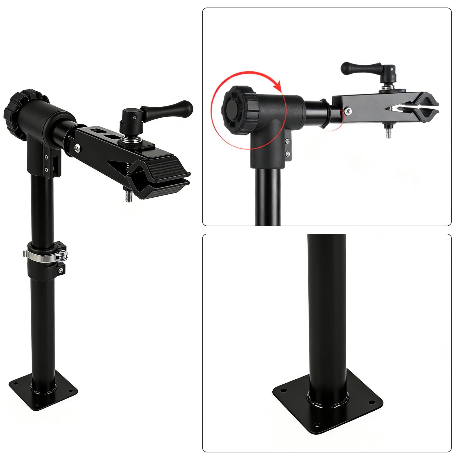 Support de réparation mural pour vélo avec pince réglable et hauteur pour vélo de route, VTT – Idéal pour la maison, le garage et l'atelier