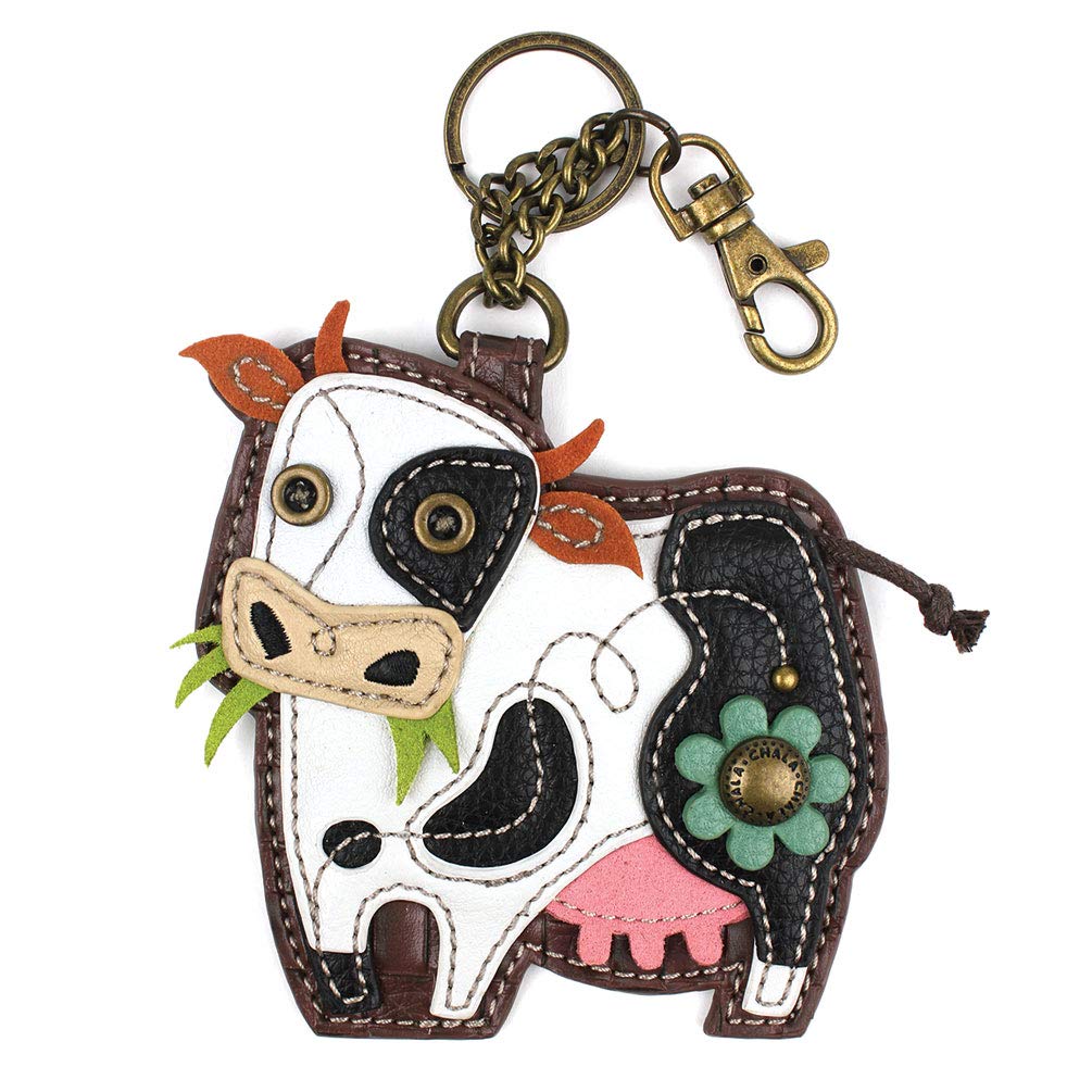CHALA Farm Collection Women's Decorative Key Fob/Coin Purse Accessory (Cow)