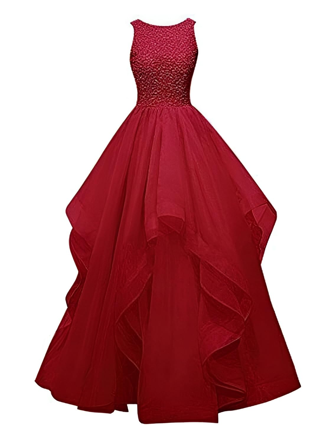 Women's Net A-Line Maxi Wedding Dress-image-1