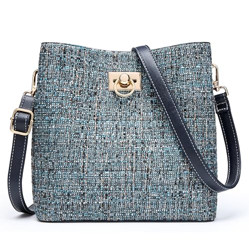 Image of KALIDI Crossbody Purses for Women Vegan Leather Bucket Bag Fashion Ladies Crossbody Handbag Shoulder Purse with Multi Pockets