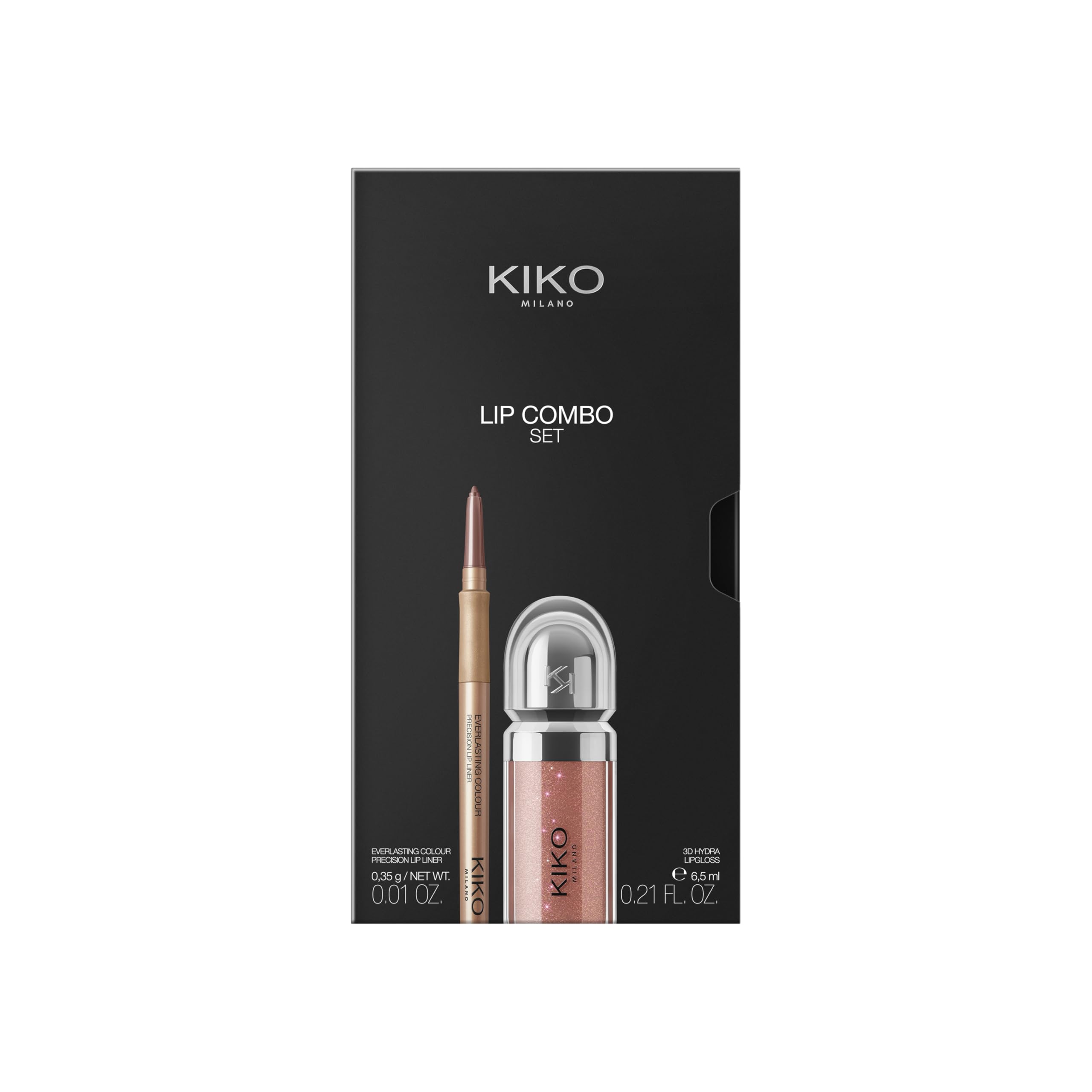 KIKO Milano Lip Combo Set 03, Kit Lèvres : Brillant À Lèvres Hydratant Et Crayon À Lèvres Assorti