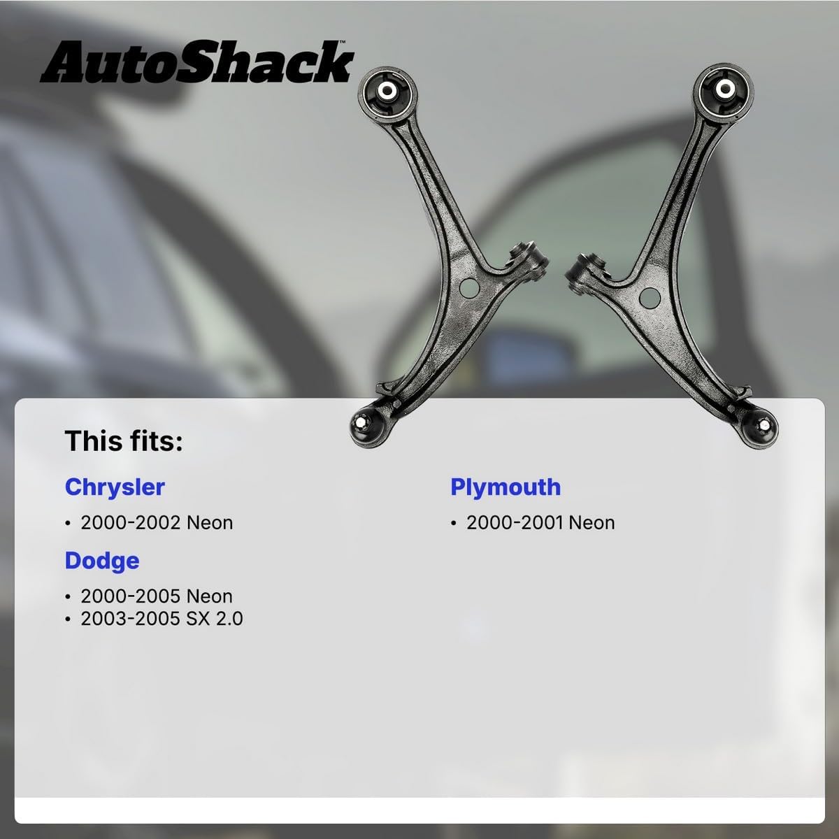 AutoShack Front Left Lower Control Arm and Ball Joint with Bushings Replacement for 2000-2005 Dodge Neon 2003-2005 Dodge SX 2.0 2000-2002 Chrysler Neon 1-PC