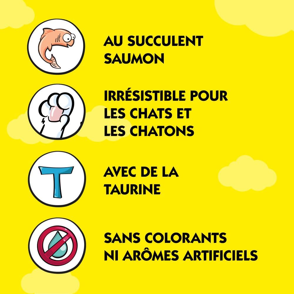 Catisfactions Creamy Friandises pour Chat – Goût Saumon – Récompenses pour Chats Adultes et Chatons – Pack de 4 sachets de 10 g (Lot de 11)