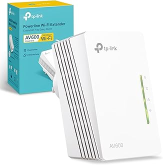 TP-Link TL-WPA4220 2-Port Add-On Powerline Adapter, WiFi Extender Booster Trasfer Speeds up to 600Mbps, 2x Ethernet Ports, One-Touch Wi-Fi Configuration, Easy App Management