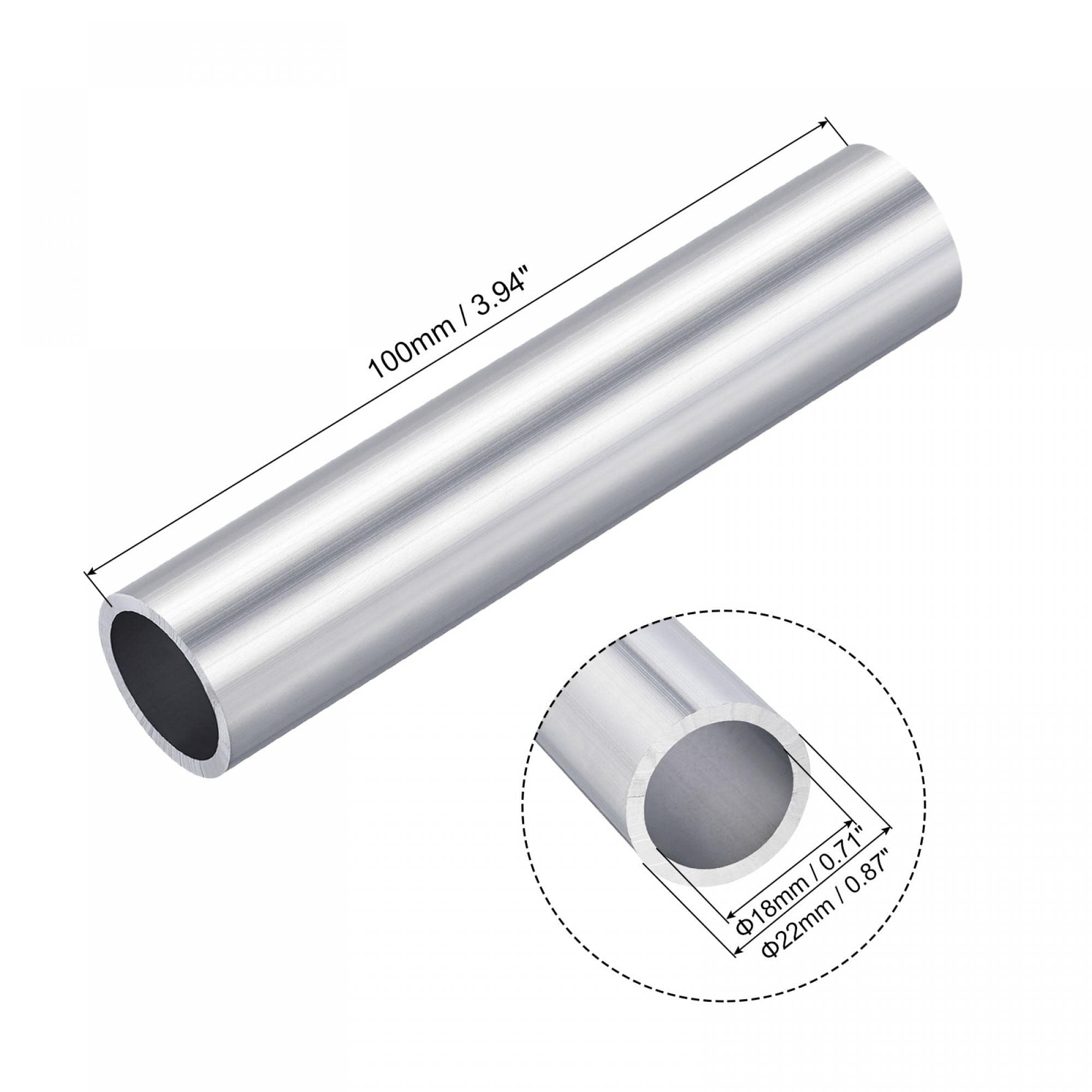 sourcing map 6063 Aluminium-Rundrohr, 18 mm Außendurchmesser, 16 mm Innendurchmesser, 300 mm Länge, 2 Stück