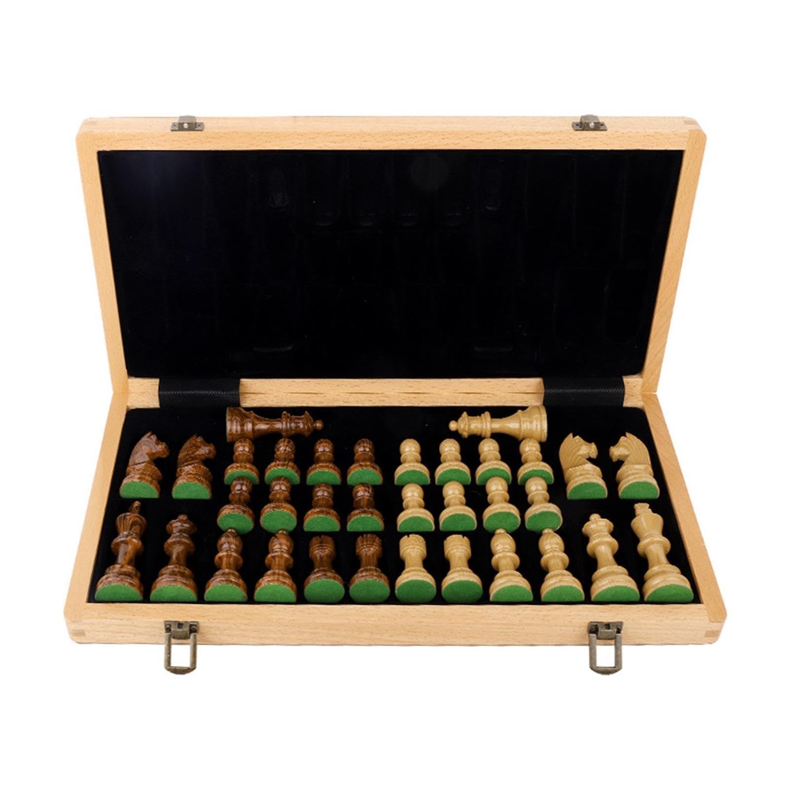 Set di scacchi in legno pieghevoli magnetici, legno completo