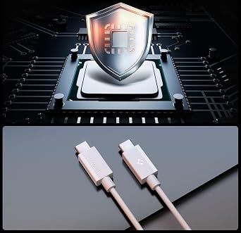 Spigen USB-C to USB-C 1 Metre Kablo 60W Güç/PPS 2.0 Super Hızlı Şarj / 480 Mbps Data Aktarım Hızı Type-C Ekstra Dayanıklı White - ACA08717
