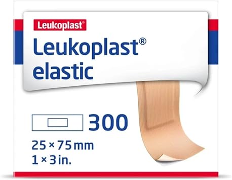 Leukoplast Latex-Free Fabric Strip Adhesive Bandage, 1 x 3 Rectangular Strips, 300 Per Box, Wound Care for Cuts and Scrapes