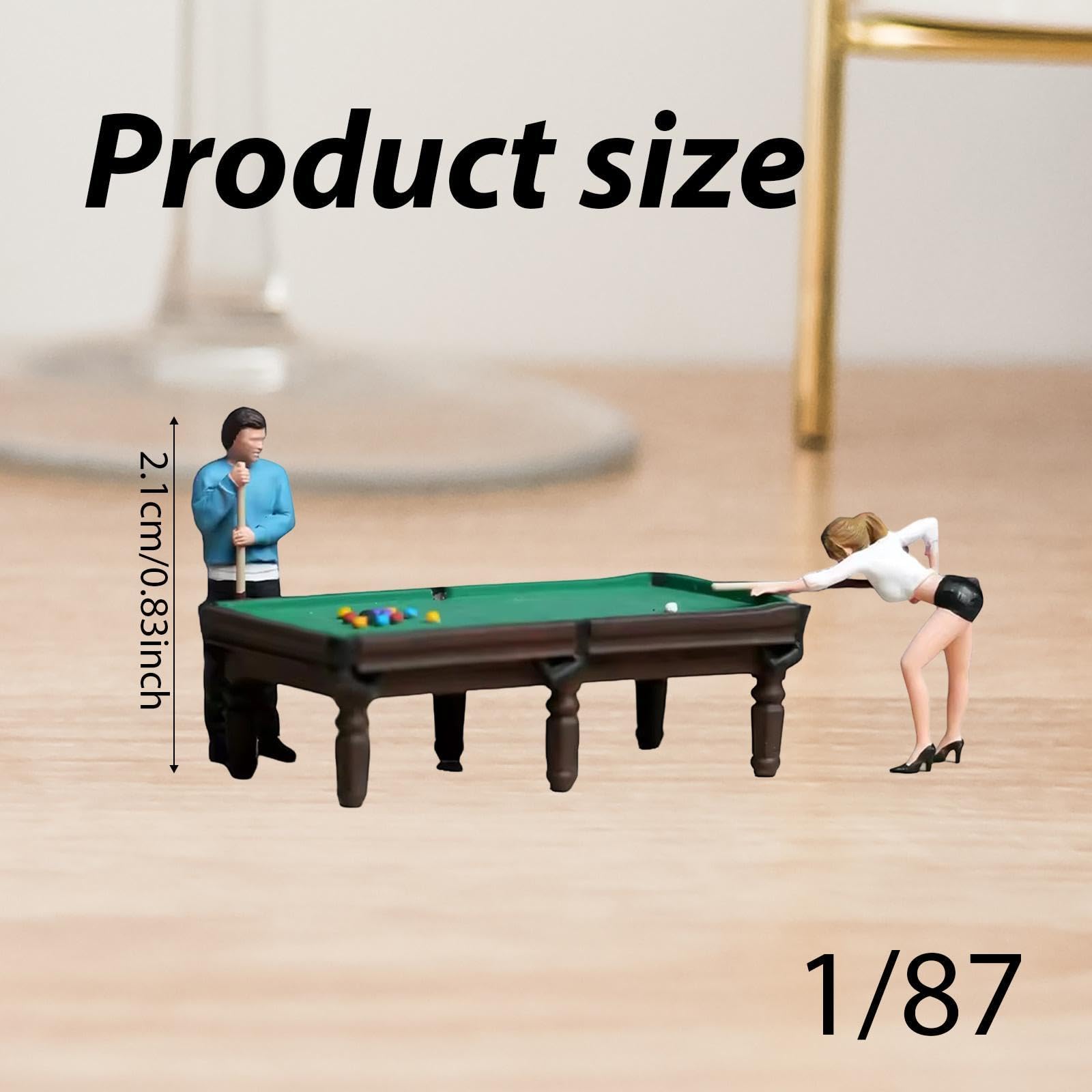 Mini Scena da Biliardo Dipinta a Mano, Modello di Diorama, Decorazione Regalo, Statuette in Miniatura in Resina per Adulti, progetti Fai da Te, Altezza 2.1 Cm