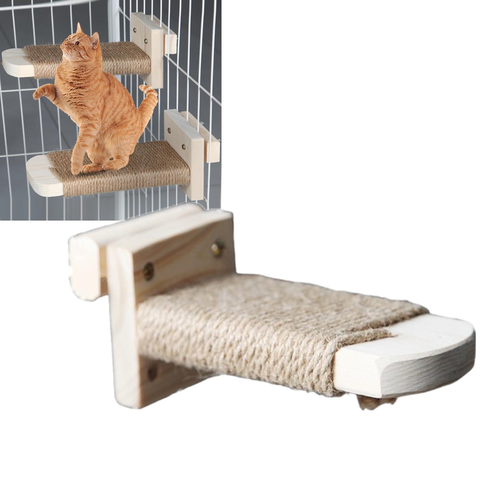 Amazon.co.jp: キャットステップ 猫 階段 猫ケージ用/壁掛け用 木製