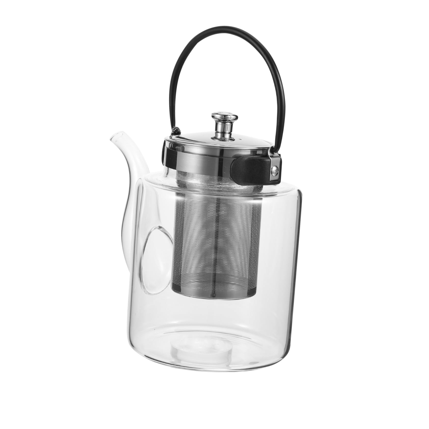 Mobestech Transparente Teekanne aus Glas mit Siebeinsatz Glas Wasserkocher für Tee Filterteekanne für Zuhause und Büro