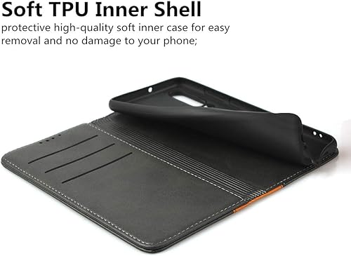 Miniatura 6 de iCoverCase Compatible con Huawei P30 - Funda tipo cartera de piel sintética de alta calidad, con ranuras para tarjetas, soporte para tarjetas, funda