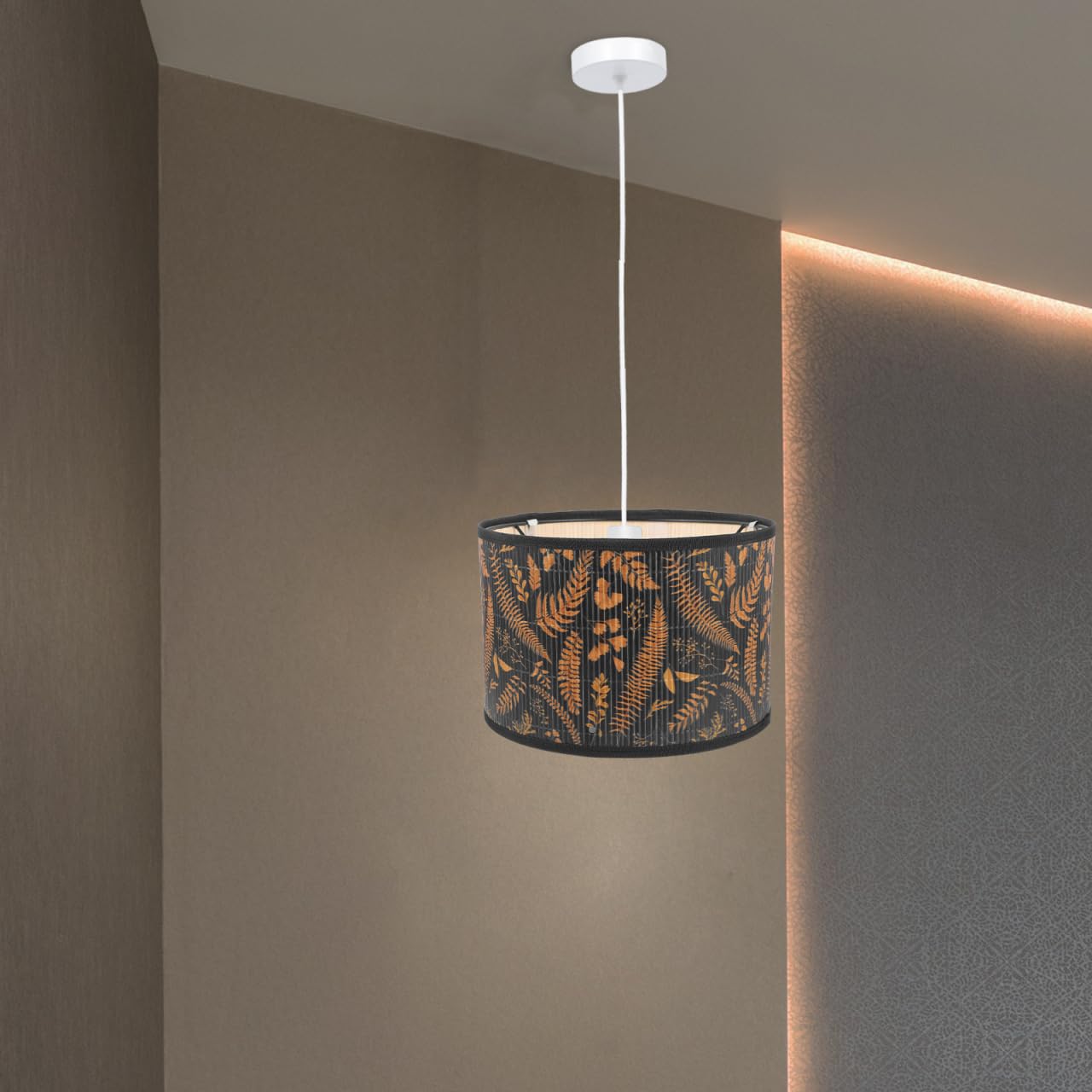 Angoily Paralume in Rattan Tessuto, Rattan Paralume Retro in Vimini, Paralume Coperta Sospensione Tessuto per Lampadari Tavolo Lampade Da Scrivania