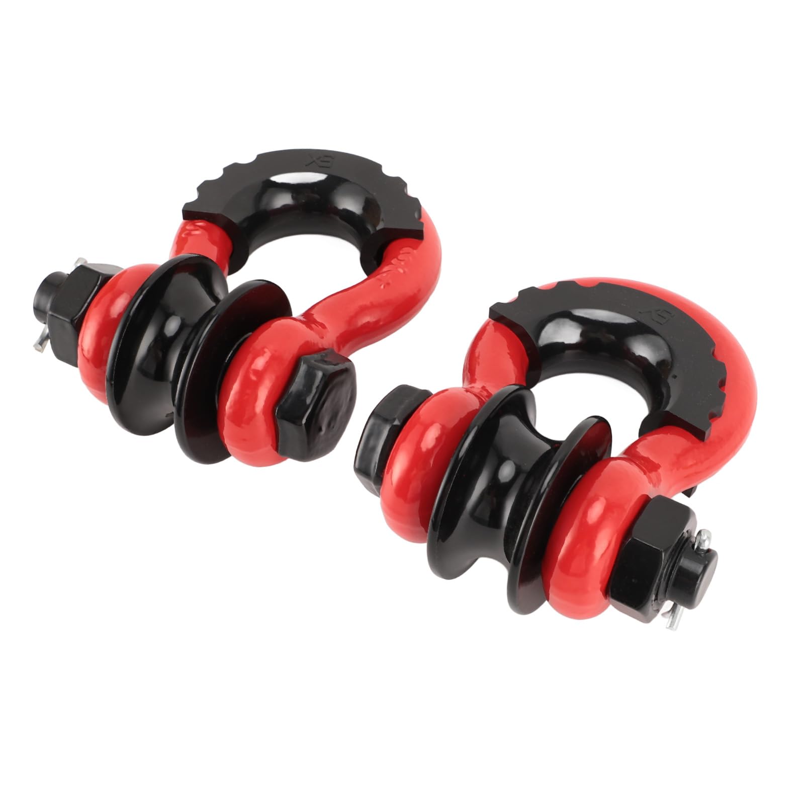 RiToEasysports - Grillete de anillo en D, 2 piezas de acero al carbono de 3/4 pulgadas, grillete de remolque resistente con polea para recuperación fuera de carretera, ajuste universal para camión