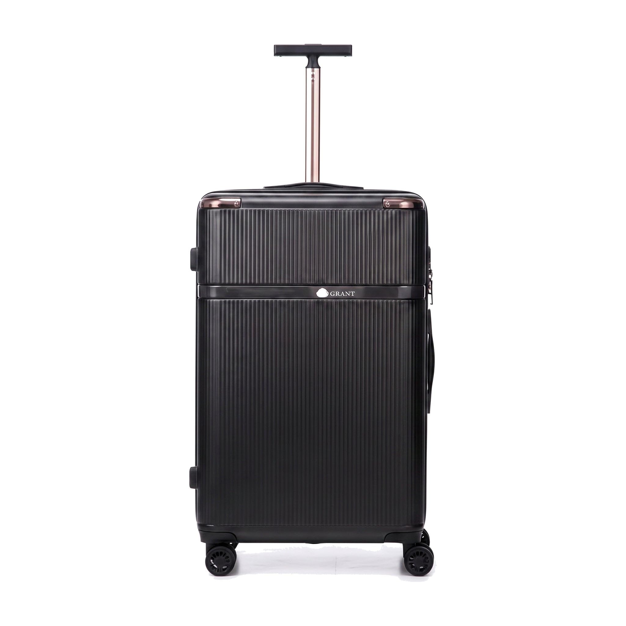 GRANT Hartschalenkoffer-Serie mit Schminkkoffer, TSA-Schloss und 8 Spinnrollen, Kabine bis XXL, Schwarz , 2er Set, Hartschalen-Spinner