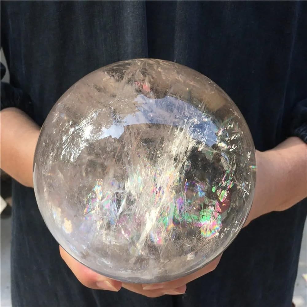 Stone Transparent White Quartz Ball, Crystal Divination Stone(Size:1-1.3kg)