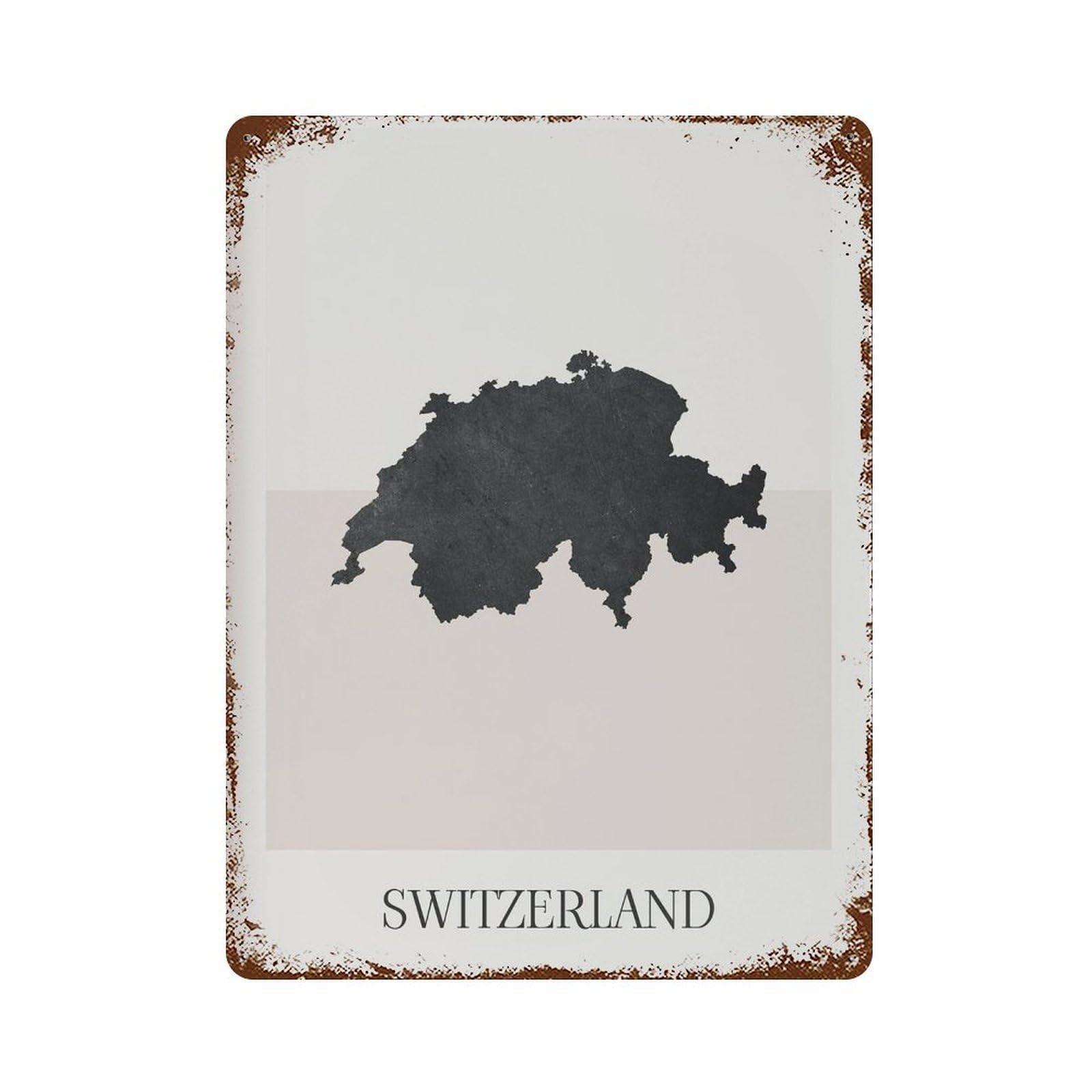 xiaoxiaoshen Switzerland Map Minimalist Boho Decor For Home Or Gift Wall Decor Art Metal Tin Poster Modern Home Decor Art Home Bar Shop Decorations Vintage Sign 40x30cm