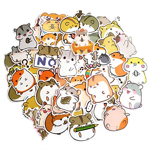 Minoly Cute Hamster Stickers for Water Bottles, Laptop, Skateboards, Helmet, Phone, Guitar, Suitcase-50pcs