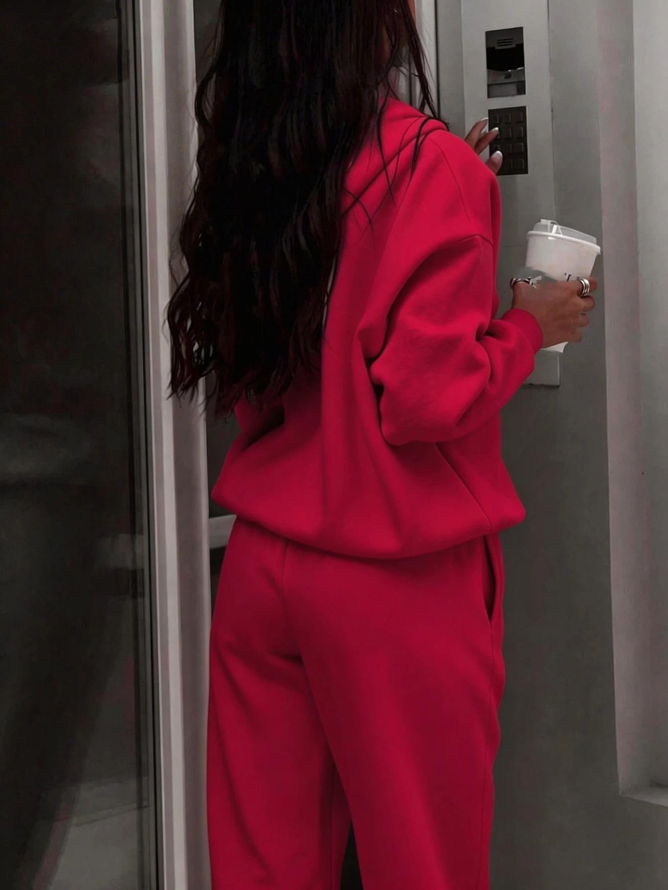 Ensemble 2 pièces sweat oversize pour femme, sweat et pantalon jogger loungewear
