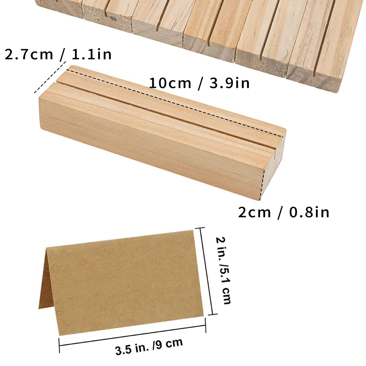 10 Pièces Porte Menu En Bois - Support Photo Table, Porte Carte Mariage Et Banquet
