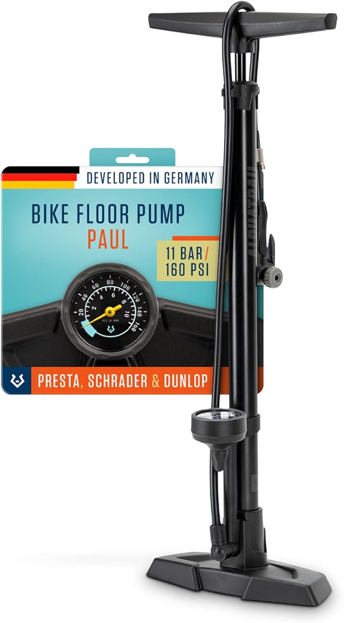 Alphatrail Floor Pump Paul For all Valves 160 PSI / 11 Bar maximum
