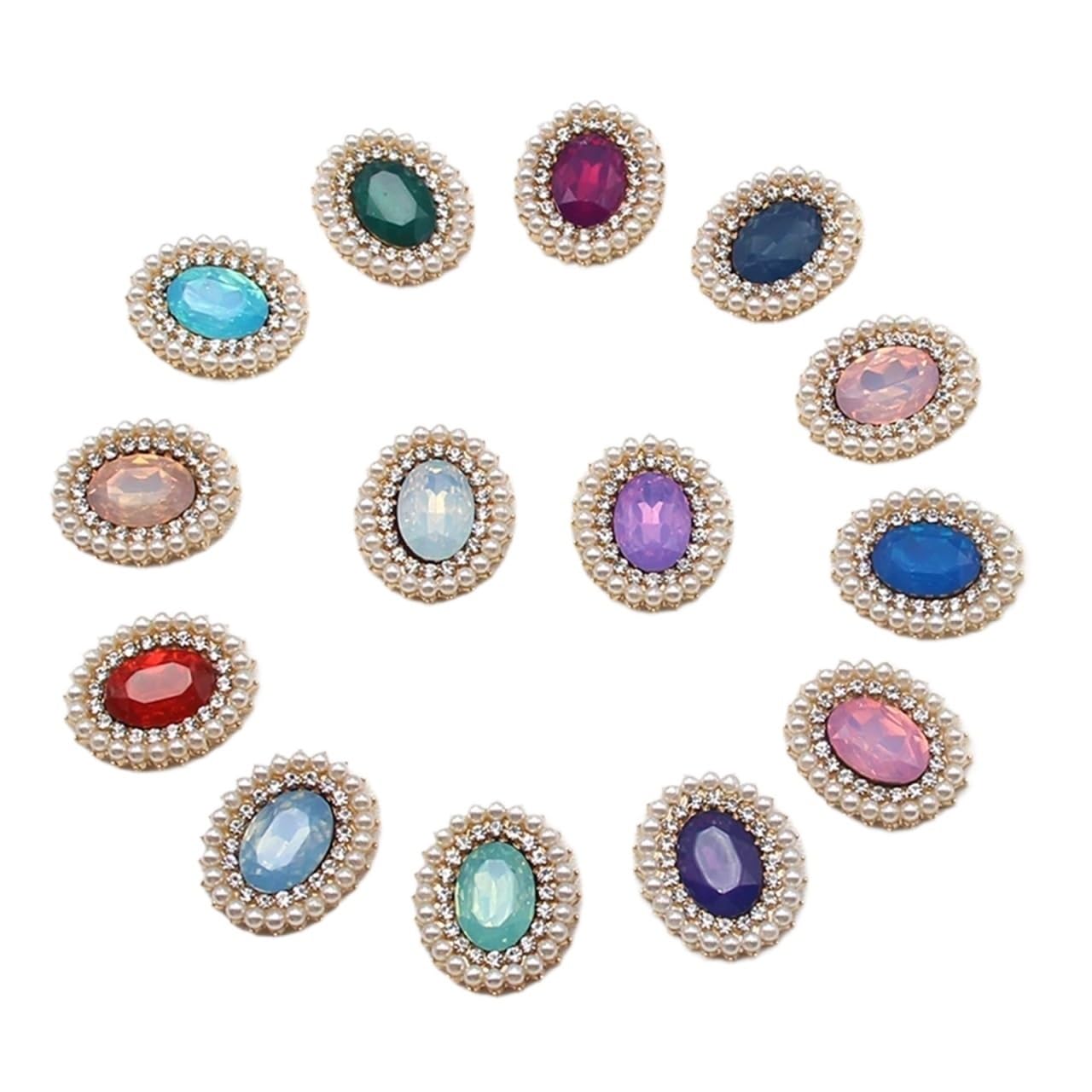Bottoni automatici in metallo, bottoni per jeans, Bottoni 10 pz/lotto 25*20 MILLIMETRI Bottone Perla for Abbigliamento Cucito FAI DA TE for l'artigianato Gioielli Decorativi for Accessori for Capelli