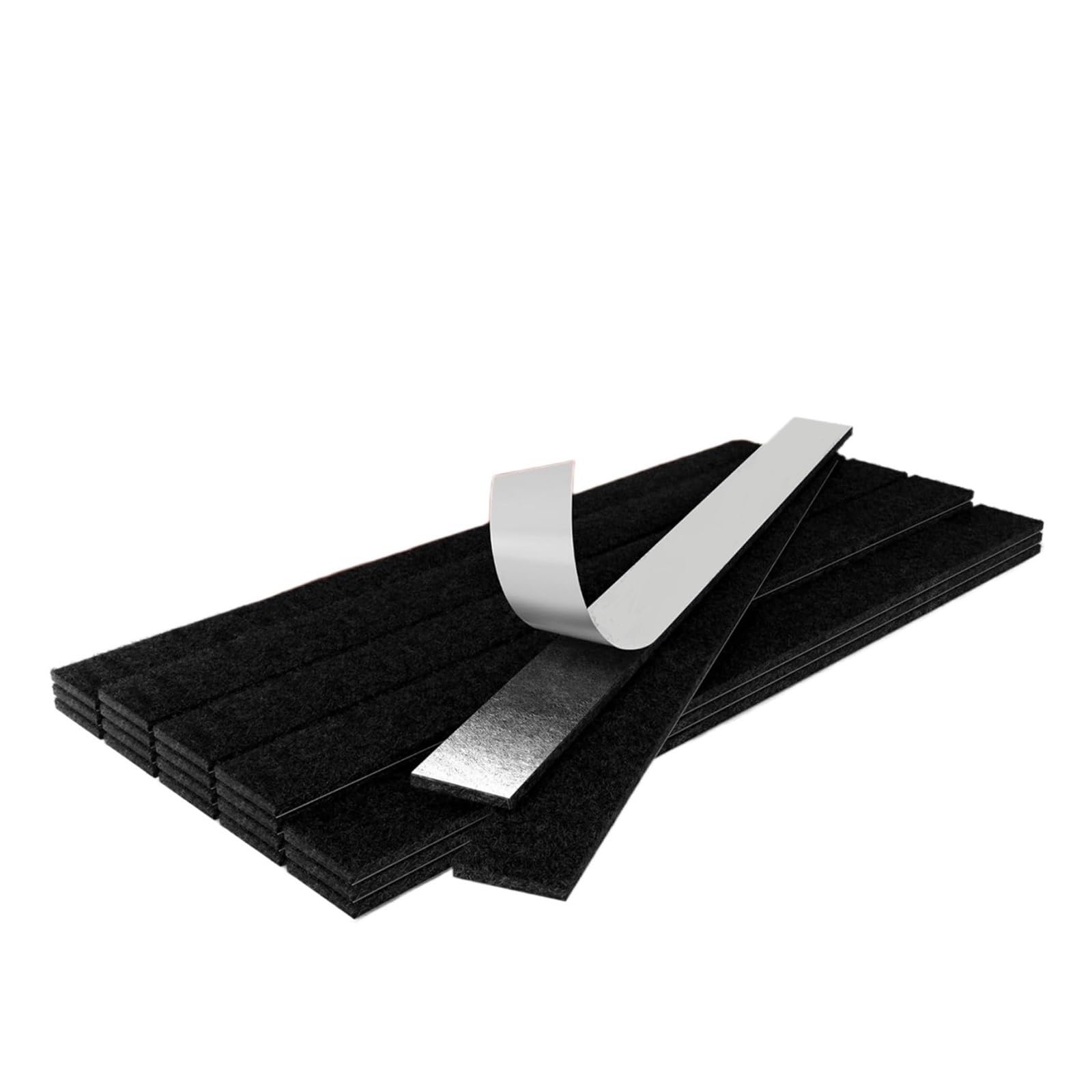 Furniture Pads 20PCS 6×0.5inch,Felt Strips with Adhesive Backing - Rectangular Furniture Pads for Hardwood Floors(Black)