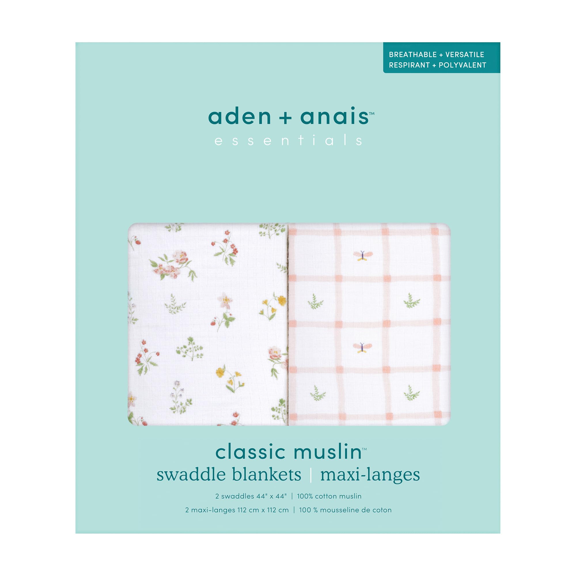 aden + anais エイデンアンドアネイ おくるみ フローラル 2枚セット…