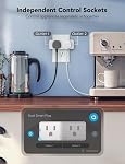 Govee Dual Smart Plug 4 Pack, 15A WiFi Bluetooth Outlet, Work with Alexa and Google Assistant, 2-in-1 Compact Design, Govee Home App Control Remotely with No Hub Required, Timer, FCC and ETL Certified