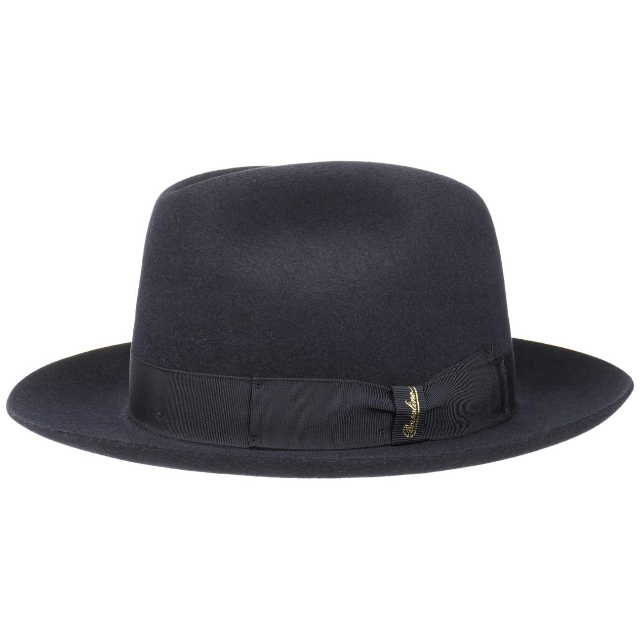 Borsalino Kapelusz z Filcu Sierści MarengoKobiety/Mężczyźni - Made in Italy wełniany filcowy siersci rypsowym paskiem Zima