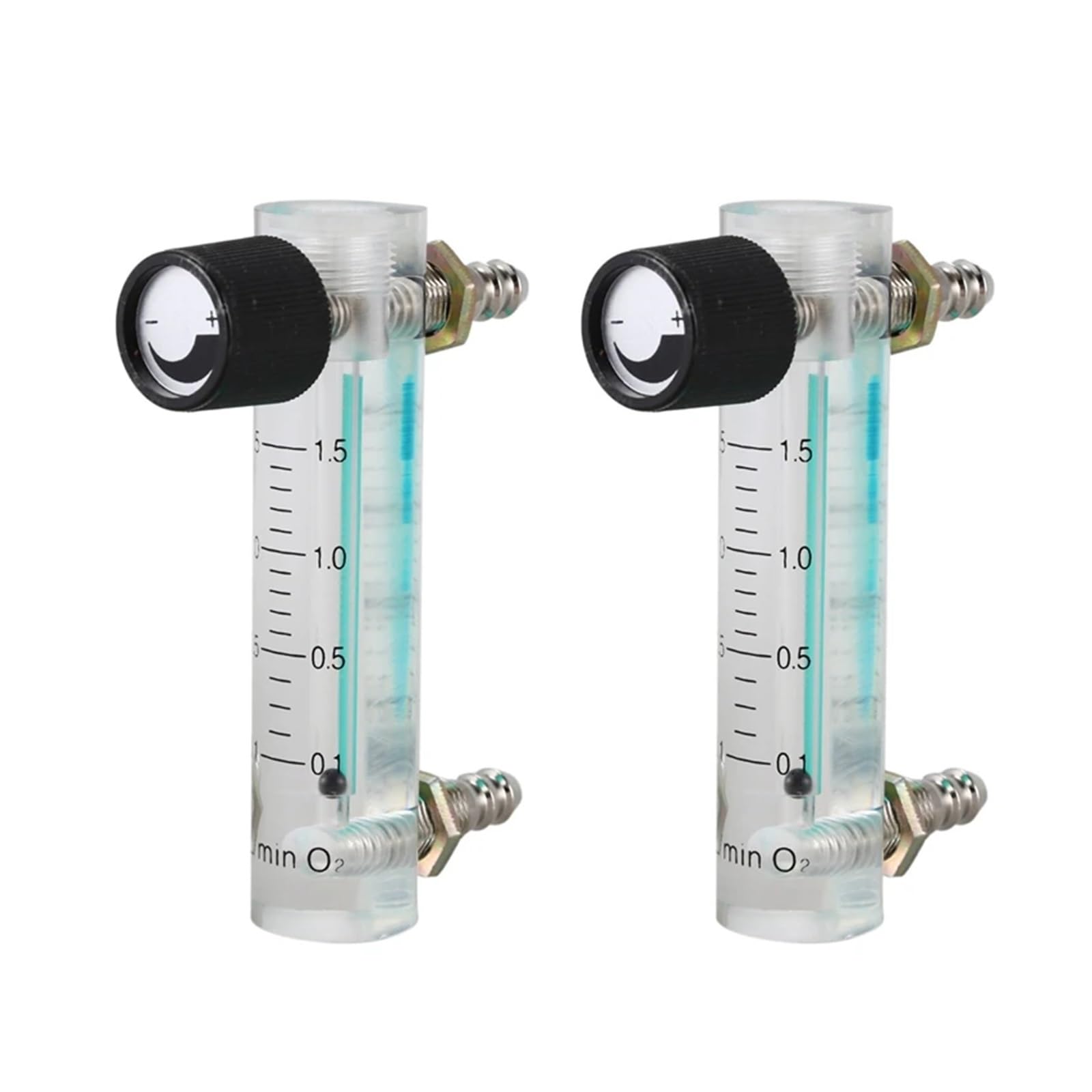 Wasserzähler, 2X 0,1-1,5LPM 1,5L Sauerstoff Durchflussmesser Durchflussmesser Mit Regelventil For Sauerstoff Luft Gas